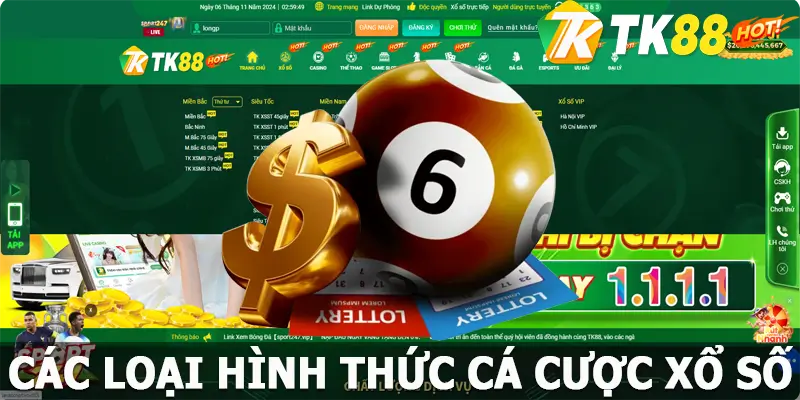 Các loại hình thức xổ số TK88