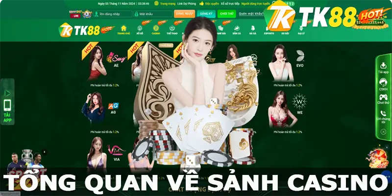 Đôi nét về sảnh game casino TK88