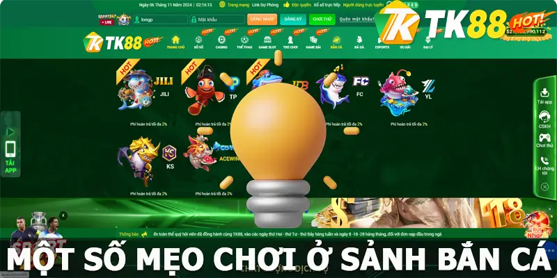 Một số mẹo chơi game bắn cá TK88 bất bại