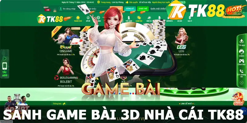 Game Bài 3D TK88 - Sân chơi cá cược vô cùng hấp dẫn